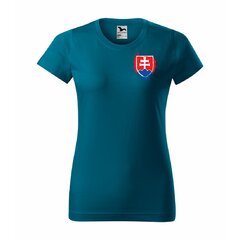 Tricou damă cu Stema Slovaciei – Petrol Blue