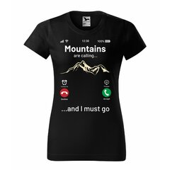 Tricou damă Mountains are calling negru