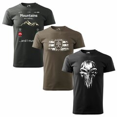 Set promoțional 3x tricouri - Mountains are calling + skull + emblema SVK