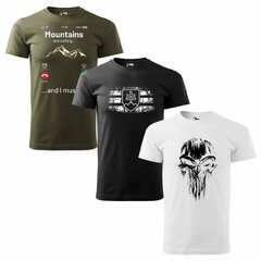 Set promoțional 3x tricou - Mountains are calling+ simbol SVK + skull