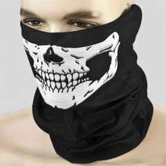 Eșarfă multifuncțională Skull alb-negru